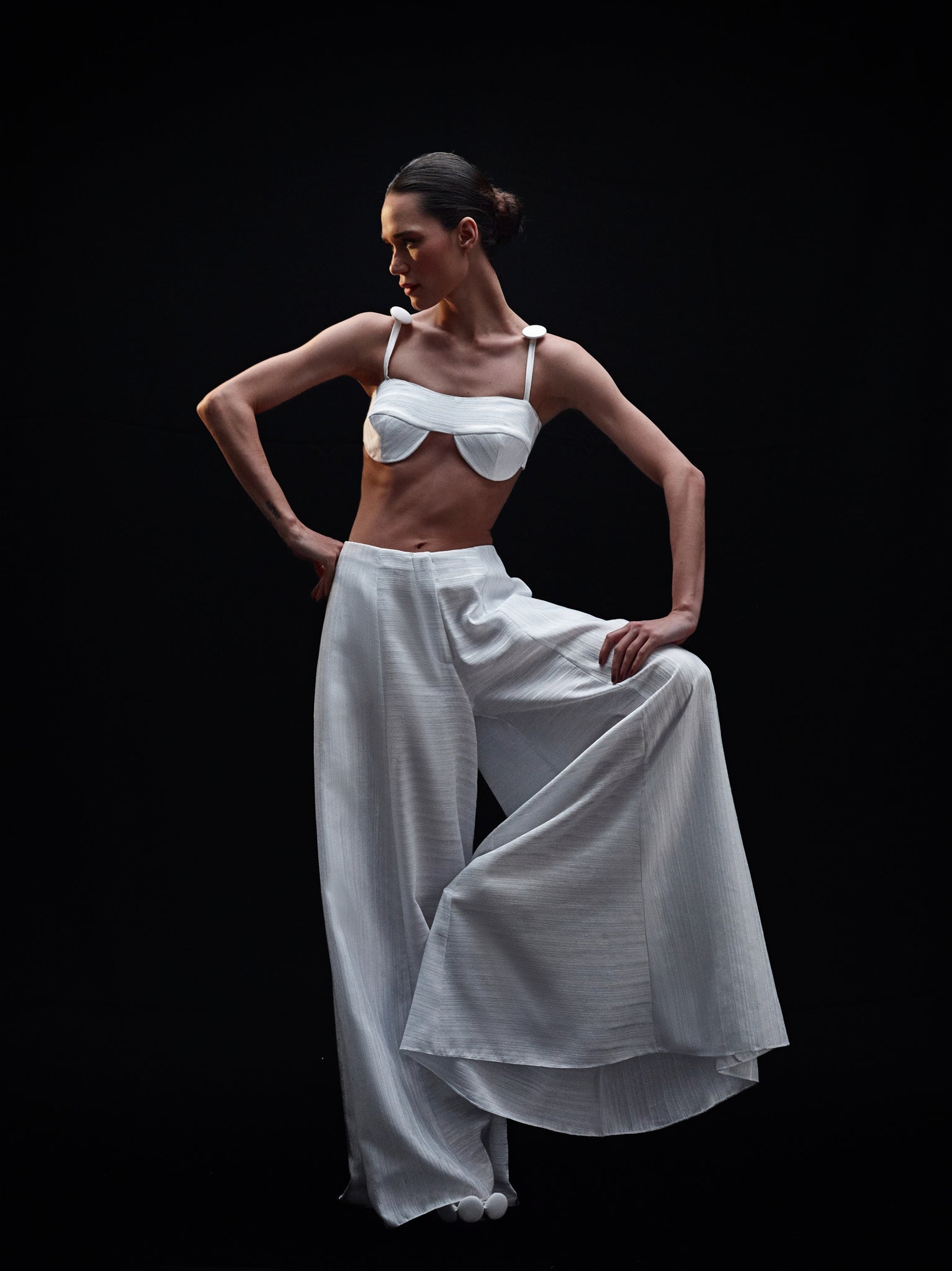 Top Delaunay Filamento - Off White - Hand Lace