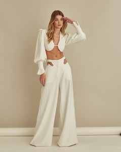 Cropped Manga Farol - Hand Lace
