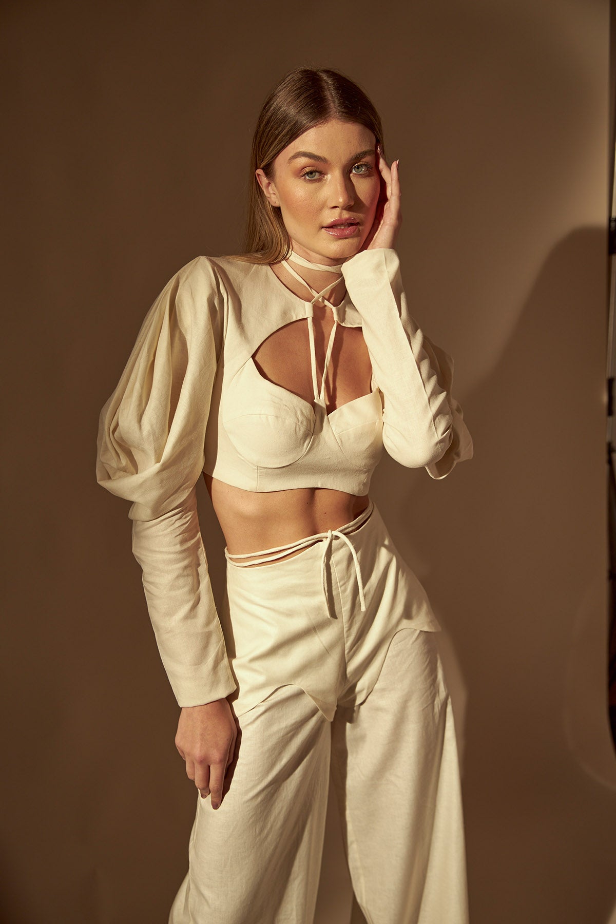 Cropped Manga Cascata - Hand Lace