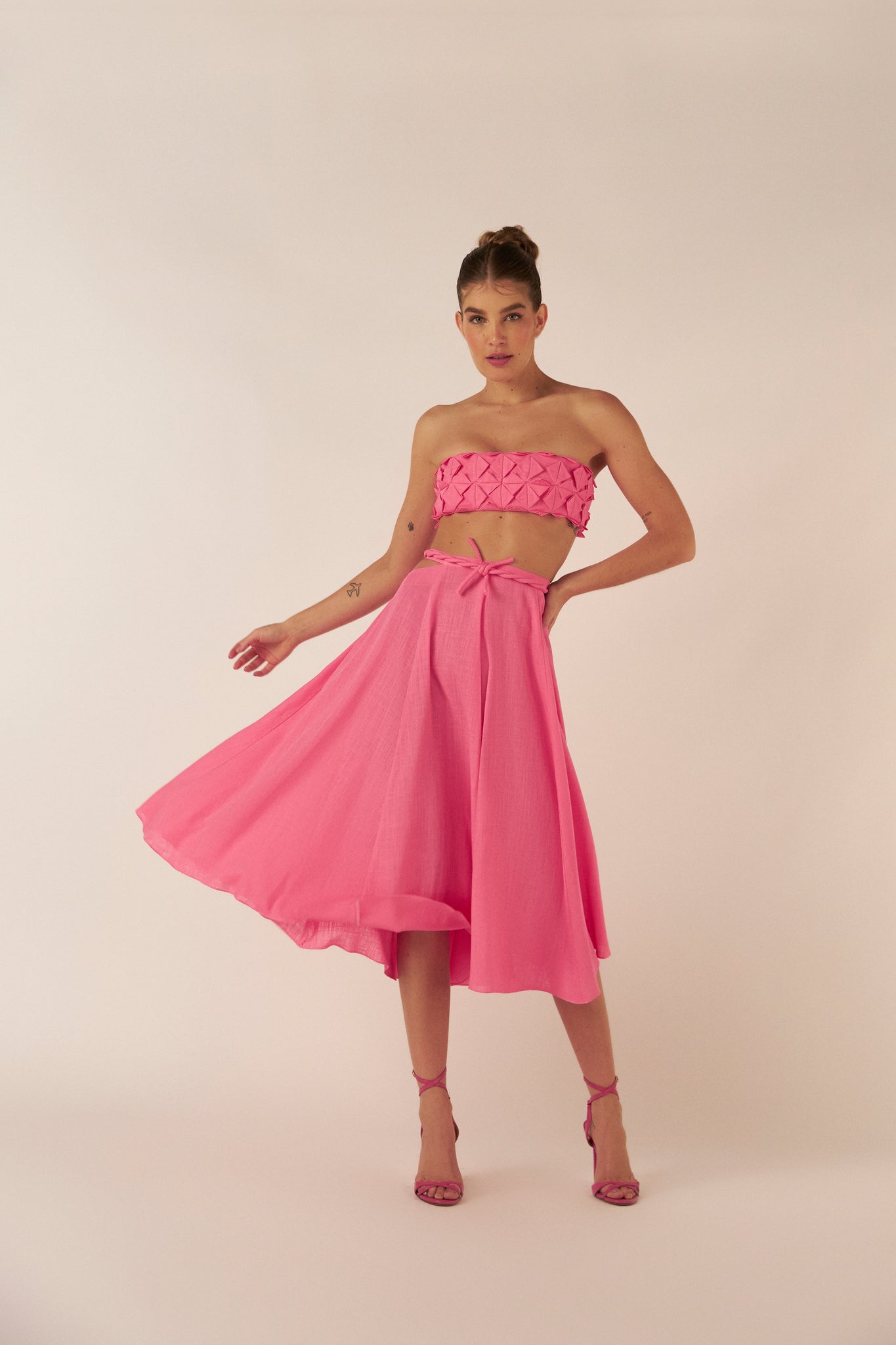 Saia Midi Lamparina - Hand Lace